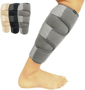 Vive Calf Brace - Adjustable Shin Splint Support - Lower Leg Compression Wrap Increases Circulation, Reduces Muscle Swelling - Calf Sleeve for Men and Women - Pain Relief (Gray)