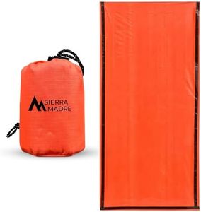 Sierra Madre Emergency Sleeping Bag – Ultralight, Waterproof Mylar Thermal Bivy Sack Tent for Hiking, Bug-Out Bags, Survival Kits – Emergency Survival Space Blanket for Heat Retention 1 Pack