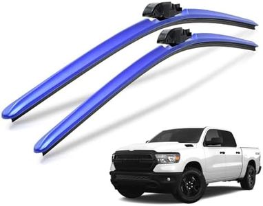 Clix Wipers - Dodge RAM 1500 (22"/22") Blue Carbon Fiber Windshield Wiper Blades, All-Weather Replacement Wipers - Complete Front Set of 2, Includes Quick Connect Clips (2010-2018)