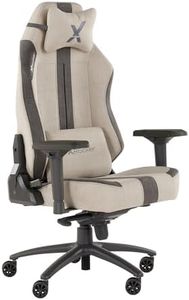 X-Rocker Onyx Gaming Chair, Ergonomic Fabric PC Gamer Chair, Adjustable Chair for Home Office, Office Chair, Lumbar and Head Support Cushions, Velvet & Fabric, Swivel High Back Recliner - GREY