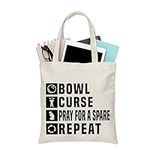 BDPWSS Bowling Lover Gift For Bowling Team Bowling Coach Player Gift Bowl Curse Pray For A Spare Repeat Bowling Ball Tote Bag (Bowl Repeat TGCA)