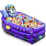 35 Inch Halloween Birthday Party Decorations Drink Cooler, 100+ Cans Halloween Party Supplies Large Capacity Coffin Skeleton for Inflatables Beverage Holder, Party Favors for Adults Outdoor Indoor