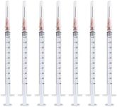 1ML Disposable syringe with Needle, Individually Wrapped (25Ga 1/2inch, Pack of 25)