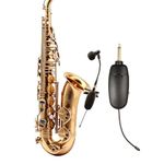 Xtreme Acoustics XAWLSAX01 UHF Wireless Saxophone Condenser Microphone System, Dhol, Trumpet, Horns with Noise Cancellation, Clip-on Pick up Instrument Mic for Sax.