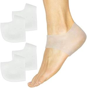 ViveSole Gel Heel Protectors (2 Pairs) - Silicone Gel Guard for Women and Men - Moisturizing for Blister, Cracked Foot, Plantar Fasciitis, Spur Relief - Soft Cushion Support - Protective Insert Sleeve