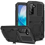 ANROD for Samsung Galaxy S23 5G Case,Life Waterproof Shockproof Hard Case Aluminum Metal Gorilla Glass Military Heavy Duty Sturdy Protector Cover for Samsung Galaxy S23 5G,with Kickstand (Black)