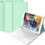 CHESONA for iPad Keyboard 9th Generation, Keyboard for iPad 8th/7th Gen 10.2 inch, Smart Trackpad, Detachable Wireless with Pencil Holder, Flip Stand Keyboard Case for iPad 9/8/7 Gen 10.2", Green