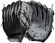 WILSON 2021 A360 12" Utility Baseball Glove - Black/Grey, Left Hand Throw