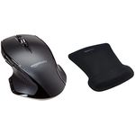 Amazon Basics Full-Size Ergonomic Wireless Mouse with Fast Scrolling & Gel Mouse Pad with Wrist Rest