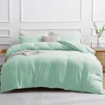 SASTTIE Ultra Soft Duvet Cover Full/Double, Sage Duvet Cover for Full/Double Size Bed, 3 Pieces Comforter Cover with Zipper Closure, Corner Ties, 80x90 Inch