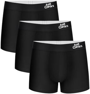 JustWears Everyday Mens Trunks, 3 Pack | Breathable Anti-Chafe Underwear with Moisture-Wicking MicroModal Air Cool Fabric | Ergonomic Support | Seamless Sustainable Boxers for Men | Pants Gift