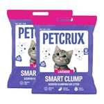 PetCrux Smart Clump Cat Litter 10kg, 2 Packs of 5kg, Lavender & Lemon Scented, 100% Natural Bentonite Clay, 99% Dust-Free, Rapid Clumping & Odour Lock, All Breeds