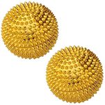 QIMACPLUS Acupressure Magnetic Pointed Needle Ball Massager| Manual Health Care Massage Balls (Pack Of 2,Golden)