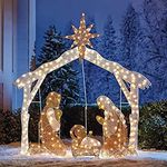 Tker Lighted Outdoor Nativity Scene, Christmas Holy Family Yard Decoration, Nativity Sets for Christmas Outdoor, Easter Decorations Lighted(Color:B)