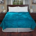 Lavish Home Solid Soft Heavy Thick Plush Mink Blanket, 8-Pound, Aqua