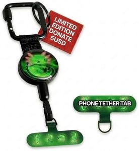 ClutchLoop Anti-Theft Phone Tether - Universal Adhesive Anchor, Retractable Steel Line and Locking Carabiner (Luna)