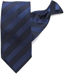 Jacob Alexander Men's Stripe Tonal Clip-On Neck Tie - Navy