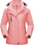 TACVASEN Waterproof Hoodies Womens Skiing Jacket Fleece Outdoor Jacket Winter Ski Jacket Snow 3 in 1 Jacket Sports Windproof Hoodie Jacket Comfortable Warm Cold Jacket Cargo Snowboard Coat