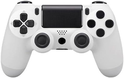 Wireless Controller for PS-4,Compatible with P-S4/Pro/Slim/PC Bluetooth Controller,Dual Vibration,Touch Panel, 3.5mm Audio Jack,Six-Axis Joystick(white)