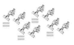 XADAX European Style Clip-on Soft Close Hydraulic Auto Hinge Concealed Cabinet Hinges with Screws (Half Overlay 8 Degree Crank 2 D, Pack of 4 Pair)