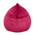 Dojo Teardrop Bean Bag Chair (Filled) - Plush Ultra Sofa Giant Bean Bag for Adults, Teens, Kids - Double Stitched, Easy to Clean - Red Velvet, 35''x43''