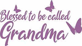 Blessed to be Called Grandma Butterfly - Die Cut Vinyl Window Decal/Sticker for Car/Truck (Lavender)