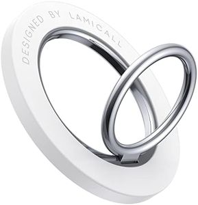 Magnetic Phone Ring Holder for MagSafe - Lamicall Magnetic Finger Phone Ring Stand Holder, Magnet Ring Grip, Compatible with iPhone 15 Pro Max, 14 Plus, 13 12 Mini, Mag Safe Accessories, Snow White