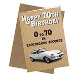 70th Birthday Card Dad / Brother / Uncle / Grandad / Friend Greetings Card E Type Jaguar Comedy Rude Funny / Humour #326