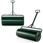 Goplus Lawn Roller, Push/Tow-Behind Lawn Roller, 30 Gallon/113L Water/Sand-Filled Sod Roller with Detachable Gripping Handle, Sod Drum Roller Tow Behind a Tractor for Garden Yard Park Farm