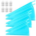 Silicone Pastry Bags, Weetiee 3 Sizes Reusable Icing Piping Bags Baking Cookie Cake Decorating Bags (12’’+14’’+16’’)- 6 Pack - Bonus 6 Icing Couplers Fit to Wilton Standard Size Tips
