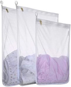 Mesh Laundry Bag for Delicates with YKK Zipper, RoomyRoc Mesh Wash Bag, Travel Storage Organize Bag, Clothing Washing Bags for Laundry, Travel Laundry Bag (White, 2 Large & 1 Medium)