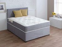 Comfy Deluxe LTD LUXURY SUEDE DIVAN 3FT SINGLE BED SET WITH MATTRESS - HEADBOARD AND AVAILABLE STORAGE DRAWERS (3FT 0 Drawer, SILVER SUEDE)