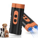 Aomig Anti Barking Device, Mini Ultrasonic Dog Repeller, 2 Modes Control Sonic Dog Barking Deterrent Devices with LED & Flashlight, Training Device Rechargeable Stopper Dog Deterrent for Dog(Orange)