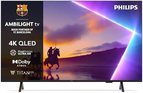 PHILIPS Ambilight 55PUS8500 4K QLED Smart TV - 55 Inch Display with Pixel Precise, Ultra HD, Titan OS Platform and Dolby Atmos Sound, Works with Alexa and Google Voice Assistant