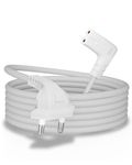 FEDUS 1.2 Meter 2-pin L-Shape Universal Replacement AC Power Cord Cable Wire for LED TV, Printer, Play Station, Laptop PC Notebook Computer, Tape Recorder, Camera White