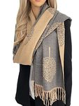 The Accessory Co. Cashmere Tree Life Blanket Scarf - Reversible Scarf Women Pashmina Shawl, Winter Scarfs Women, Large Wrap, Warm Scarf, Tree of Life Print Ladies Scarves Long Wraps, Womens Gifts