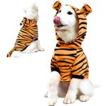 NACOCO Halloween Dog Tiger Costume-Pet Cosplay Clothes Cat Coat Hoodie Outfits Warm Winter Apparel for Dog Small and Medium Cat(M)