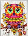 Diamond Painting DIY 5D Special Shape Rhinestones, ABEUTY Colorful Owl on The Tree, Partial Drill Crystal Diamond Art Kits