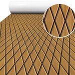 Hzkaicun Boat Flooring EVA Foam Boat Decking Marine Flooring Faux Teak Boat Carpet Self-Adhesive Non-Slip Boat Accessories for Motorboat Fishing Boat Surfboard Kayak Yacht Swim Platform 75"x27.5"