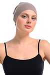 Bamboo and Cotton Cap for Chemo, Hair Loss, Sleep Cap (Umber)