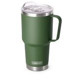 koodee Tumbler with Handle, 30 oz Stainless Steel Double Wall Insulated Tumblers with Lid and Straw Coffee Tumbler for Men and Women (Grass Green)