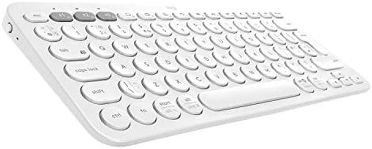 Logitech K380 Multi-Device Bluetooth Wireless Keyboard with Easy-Switch for up to 3 Devices, Slim, 2 Year Battery – PC, Laptop, Windows, Mac, Chrome OS, Android, iPad OS, Apple TV - Off White