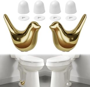 MENNTY 2pcs Ceramic Gold Bird Toilet Floor Bolt Caps with 4PCS Toilet Bolt Caps Toilet Bolt Caps Cute Bathroom Decor