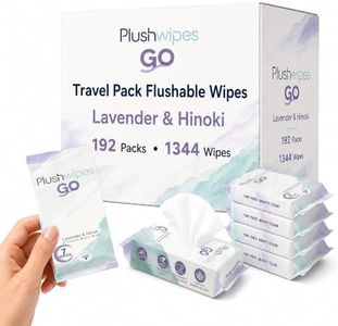 Plushwipes Go Flushable Wipes Travel Packs, 192 Packs, Lavender & Hinoki