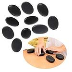 10 Pcs Hot Massage Stones Heated Warmer Natural Basalt Stones for Spa, Foot Massage, Relaxation 8 x 6 cm …