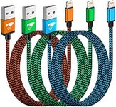 Aioneus iPhone Charger Cable 3Pack 2M MFi Certified USB A to Lightning Cable Fast Charging Cord for iPhone 14 13 12 11 Pro Max XR XS 10 8 7 Plus 6s 6 5s SE iPad Pro iPod and More