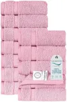 SALBAKOS - Premium Washcloths 12 Pack Set, 100% Turkish Cotton, Highly Absorbent & Quick Dry, Face Towels Wash Cloths for Hotel, Spa & Gym | 13"x13" (Rose)