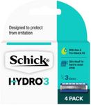 Schick - Hydro 3 for Men | Razor Blade Refills | 4 Pack | Hydrating Gel Pools | Aloe & Pro-Vitamin B5 | 3 Blade Cartridges with Skin Guards