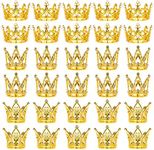 30 Pcs Gold Crown Cake Topper, Gold