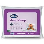 Silentnight Deep Sleep Pillows 4 Pack - Medium Support Bed Pillows for Side, Front, Stomach and Back Sleepers Comfortable - Machine Washable and Hypoallergenic - Pack of 4, White